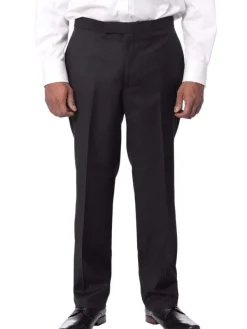 Caravelli Mens Black Pindot Slim Fit 3 Piece Tuxedo Suit With Satin Lapels
