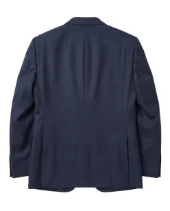 Cardeliano Navy Blue Textured Slim Fit Notch Lapel Wool 2-Button Suit