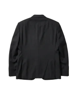 Cardeliano Solid Black Wool Cashmere Notch Lapel Slim Fit 2-Button Suit