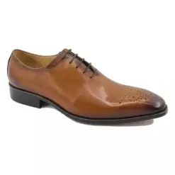 Carrucci Cognac Brown Lace Up Oxford Leather Dress Shoes