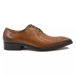 Carrucci Cognac Brown Lace Up Oxford Leather Dress Shoes