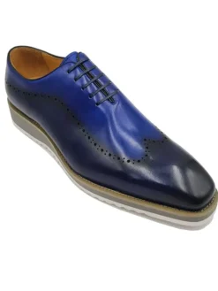 Carrucci Mens Black Grey Two Tone Lace-up Oxford Leather Dress Shoes