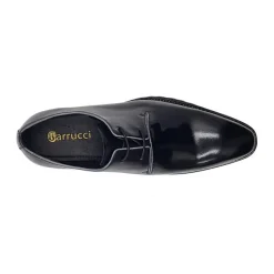 Carrucci Mens Black Lace-up Oxford Leather Dress Shoes With Lug Sole