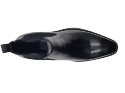 Carrucci Mens Black Slip On Chelsea Leather Dress Boots