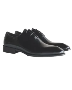 Carrucci Mens Black Wholecut Oxford Leather Dress Shoes