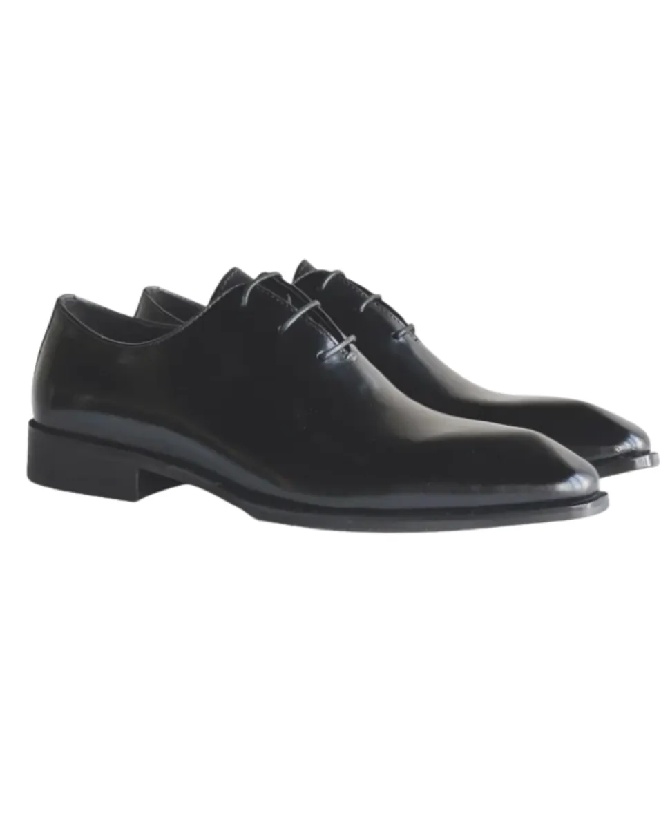 Carrucci Mens Black Wholecut Oxford Leather Dress Shoes