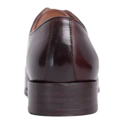 Carrucci Mens Brown Chestnut Whole Cut Oxford Leather Dress Shoes