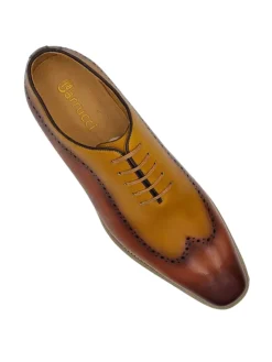 Carrucci Mens Brown/Tan Two Tone Lace-up Oxford Leather Dress Shoes