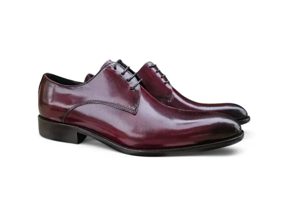 Carrucci Mens Burgundy Lace-up Oxford Dress Shoes