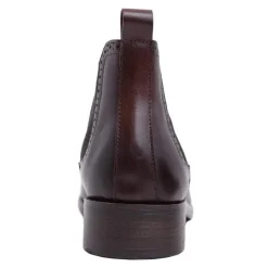 Carrucci Mens Chestnut Brown Slip-on Chelsea Leather Dress Boots