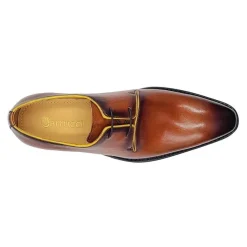 Carrucci Mens Cognac Brown Lace-up Oxford Leather Dress Shoes With Lug Sole