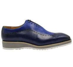 Carrucci Mens Dark Navy/Blue Two Tone Lace-up Oxford Leather Dress Shoes