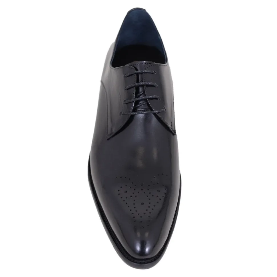 Carrucci Men's Genuine Leather Black Lace Up Oxford Brogues Dress Shoes