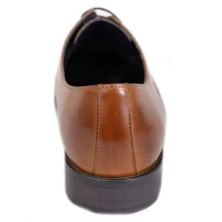 Carrucci Men's Genuine Leather Cognac Brown Lace Up Oxford Brogues Dress Shoes