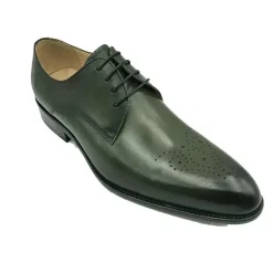Carrucci Men's Genuine Leather Olive Green Lace Up Oxford Dress Shoes
