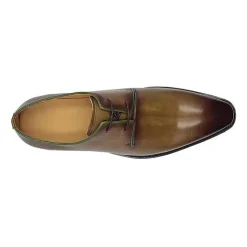 Carrucci Mens Olive Green Lace-up Oxford Leather Dress Shoes With Lug Sole