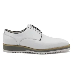 Carrucci Mens White Blucher Lace-Up Leather Oxford Shoes