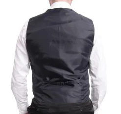 Cemden Extra Slim Fit Blue Diamond Motif One Button Tuxedo With Matching Vest