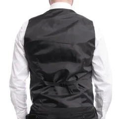 Cemden Extra Slim Fit Gray With Black Diamond Check Three Piece Tuxedo