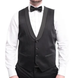 Cemden Extra Slim Fit Textured Hunter Green One Button Tuxedo With Matching Vest