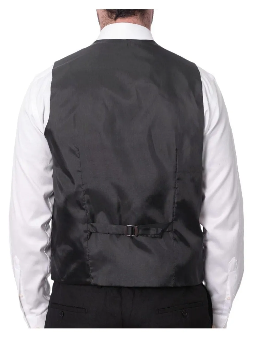 Cemden Mens Slim Fit Solid Black 1-button 3-piece Tuxedo Suit With Shimmer Lapel