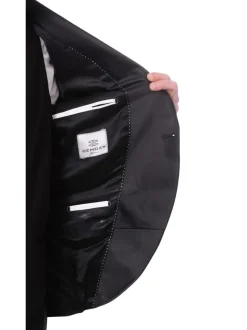 Cemden Mens Slim Fit Solid Black 1 Button 3 Piece Tuxedo Suit With Shawl Lapels