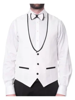 Cemden Mens Slim Fit Solid White 1-button 3 Piece Tuxedo Suit With Shawl Lapels