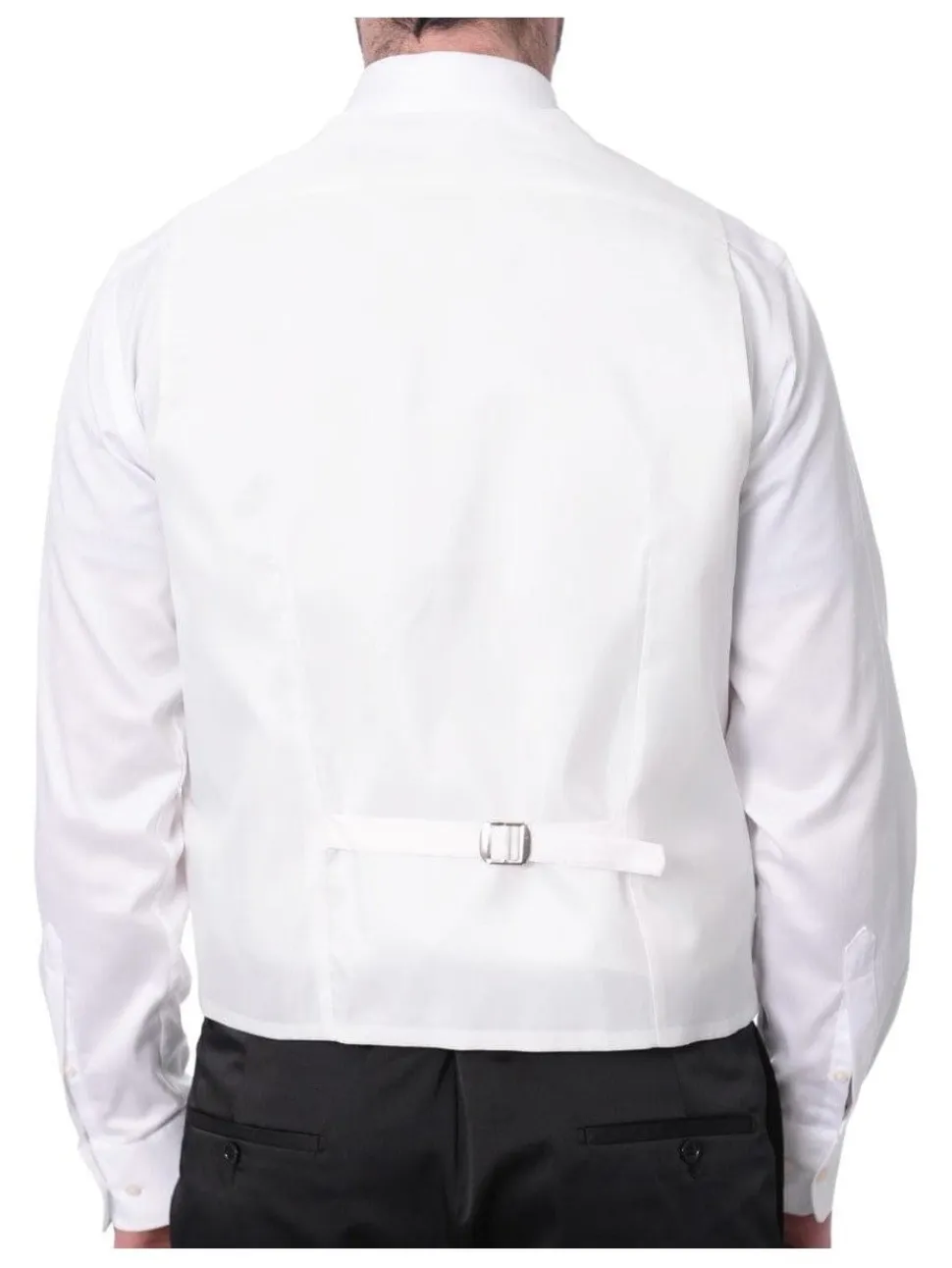 Cemden Mens Slim Fit Solid White 1-button 3 Piece Tuxedo Suit With Peak Lapels