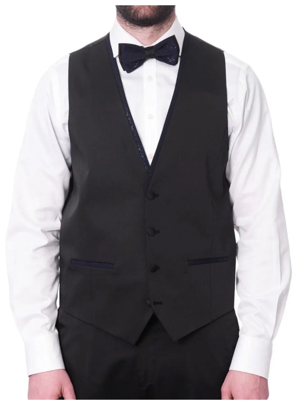 Cemden Mens Solid Blue Shimmer 3 Piece One Button Tuxedo Suit