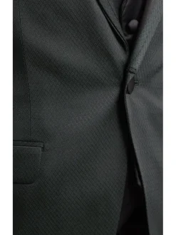 Cemden Slim Fit Green Textured One Button Three Piece Tuxedo Suit