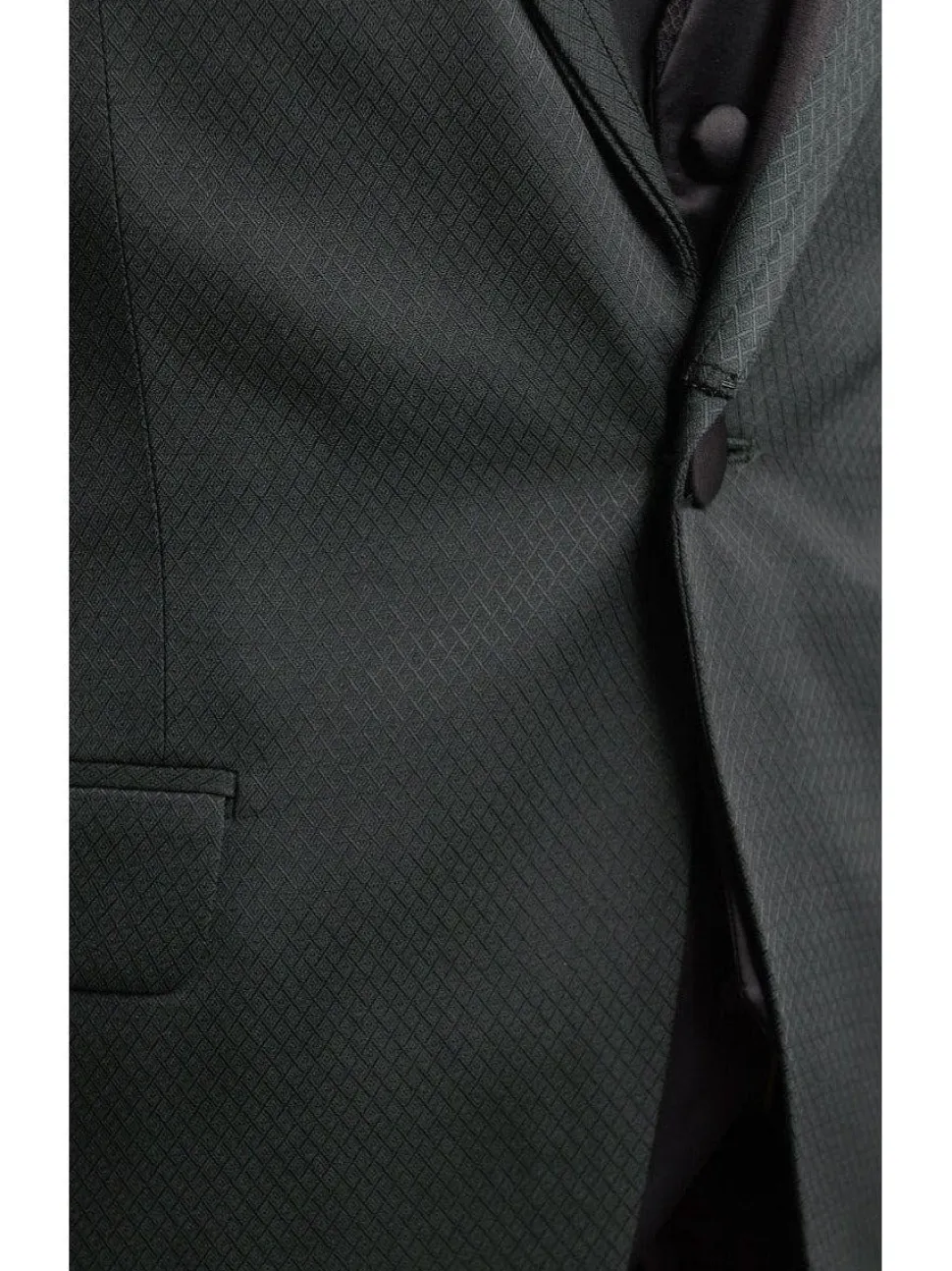 Cemden Slim Fit Green Textured One Button Three Piece Tuxedo Suit