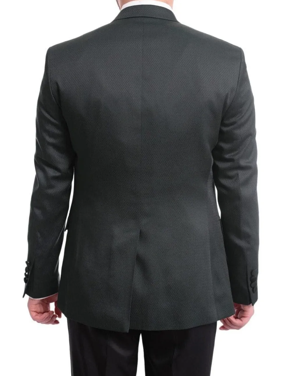 Cemden Slim Fit Green Textured One Button Three Piece Tuxedo Suit