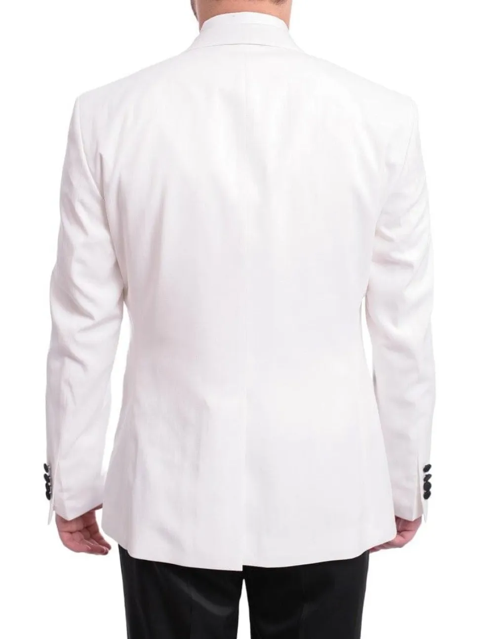 Cemden Slim Fit Textured White One Button Three Piece Tuxedo Suit
