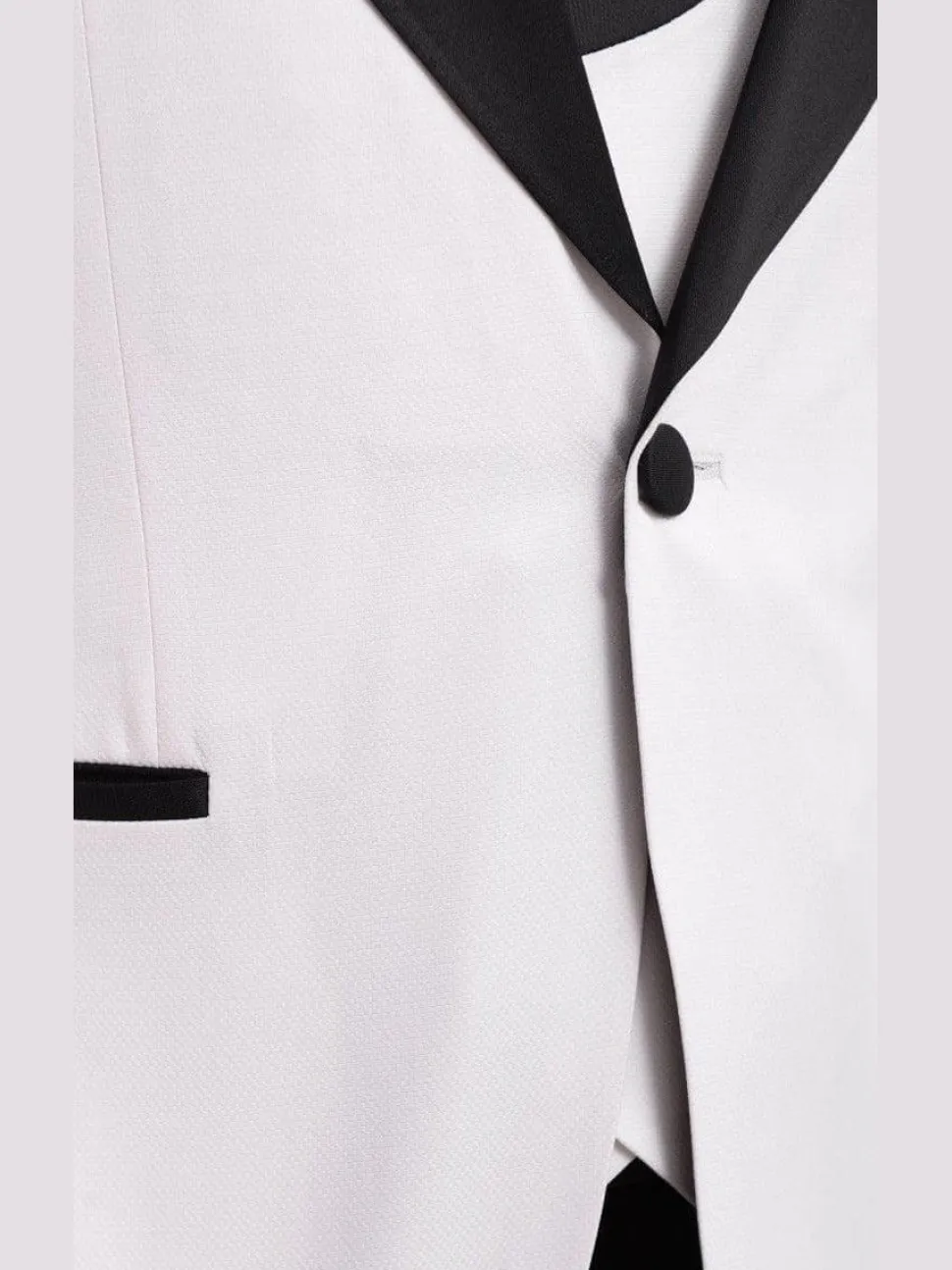Cemden Slim Fit Textured White One Button Three Piece Tuxedo Suit