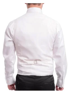 Cemden Slim Fit Textured White One Button Three Piece Tuxedo Suit