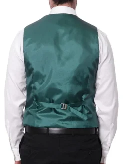 Cengizhan Baybars Mens Slim Fit Emerald Green 3-piece Tuxedo Suit Peak Lapels