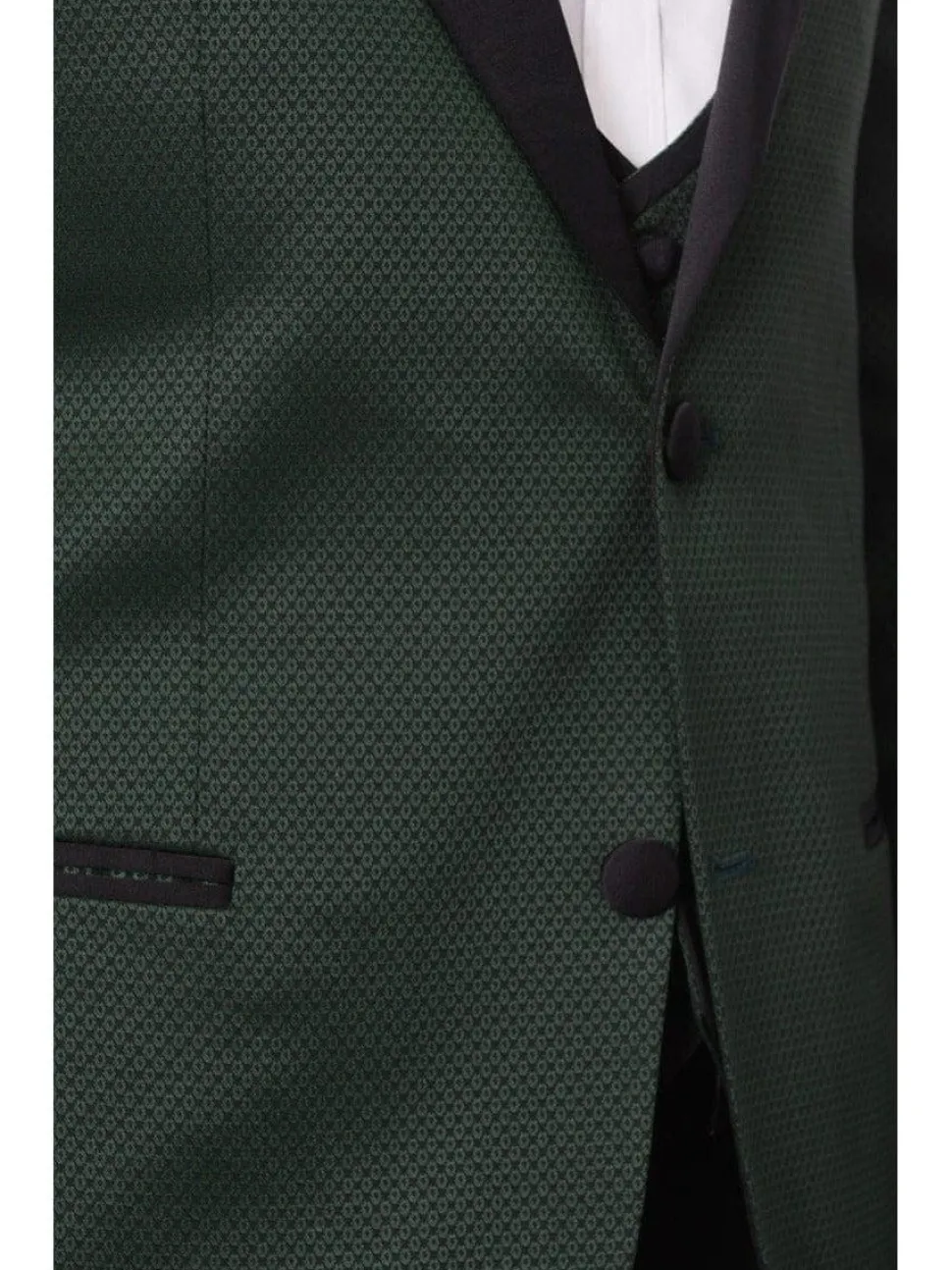 Cengizhan Baybars Mens Slim Fit Emerald Green 3-piece Tuxedo Suit Peak Lapels