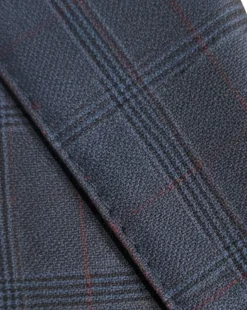 Centrion Men's Blue Glen Plaid Classic Fit Notch Lapels 2 Button Wool Suit