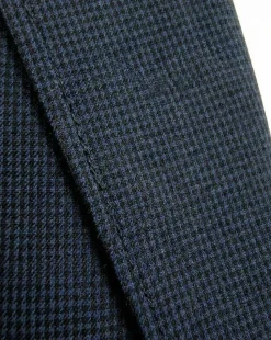 Centrion Mens Blue Microcheck Classic Fit Notch Lapels 2 Button Wool Suit