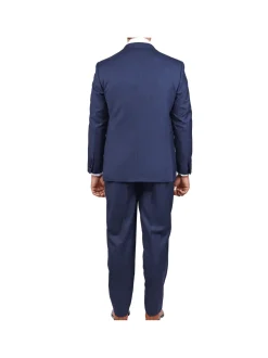 Centrion Mens Blue Plaid Regular Fit 100% Wool 2 Button Suit