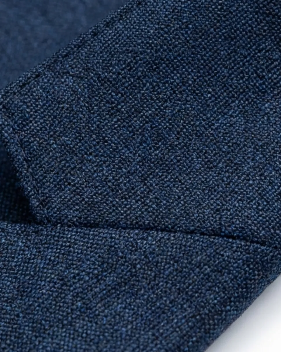 Centrion Mens Blue Textured Classic Fit Notch Lapels 2 Button Wool Suit