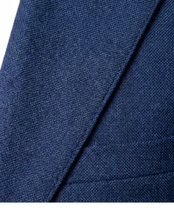 Centrion Mens Blue Textured Slim Fit Notch Lapels 2 Button Stretch Wool Silk Blend Suit