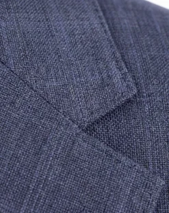 Centrion Men's Blue Windowpane Classic Fit Notch Lapels 2 Button Wool Suit