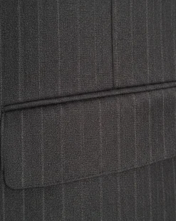 Centrion Mens Charcoal Pinstripe Classic Fit Notch Lapels 2 Button Wool Suit