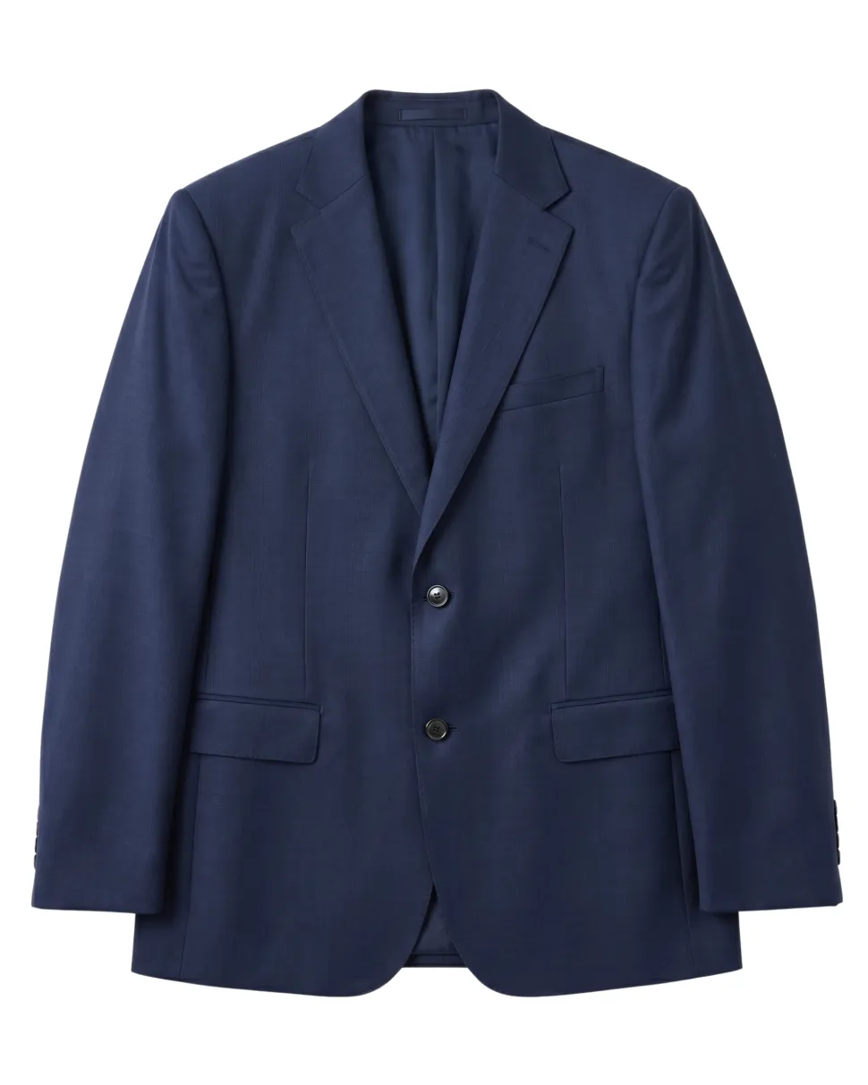 Centrion Men's Navy Blue Tonal Plaid Classic Fit 2-Button Wool Suit