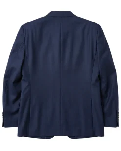 Centrion Men's Navy Blue Tonal Plaid Classic Fit 2-Button Wool Suit