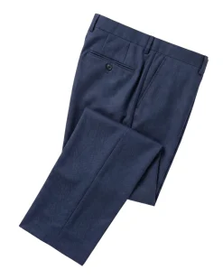 Centrion Men's Navy Blue Tonal Plaid Classic Fit 2-Button Wool Suit