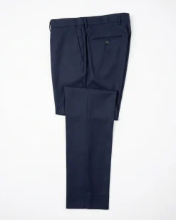 Centrion Mens Solid Navy Blue Slim Fit Notch Lapel Wool 2-Button Suit