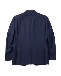 Centrion Mens Solid Navy Blue Notch Lapel Classic Fit Wool 2-Button Suit