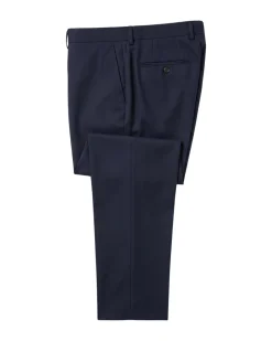 Centrion Mens Solid Navy Blue Notch Lapel Classic Fit Wool 2-Button Suit